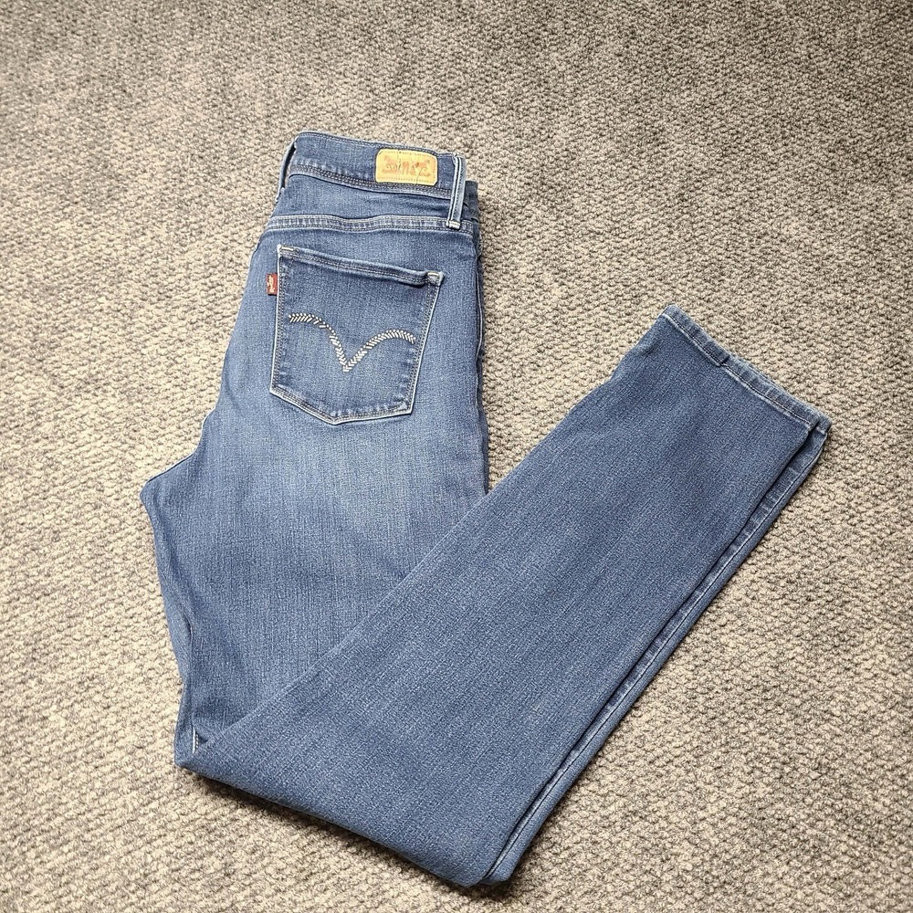 Vtg Levis Jeans Womens 512 Pant Perfectly Slimming Batwing Tag Embroidered 29x32